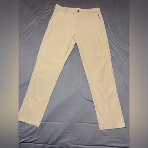 Lululemon Commission Pants Mens Size 31 Beige Tan Warpstreme Slim Fit LM5710S
